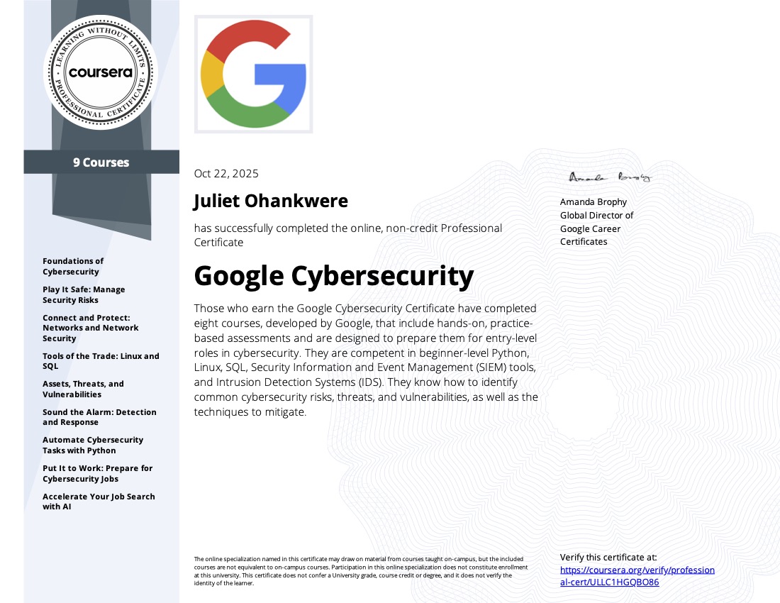 https://julietkelechi.akosenterprise.com/wp-content/uploads/2025/11/Juliet-Ohankwere-CERT-Google-Cybersecurity.jpg